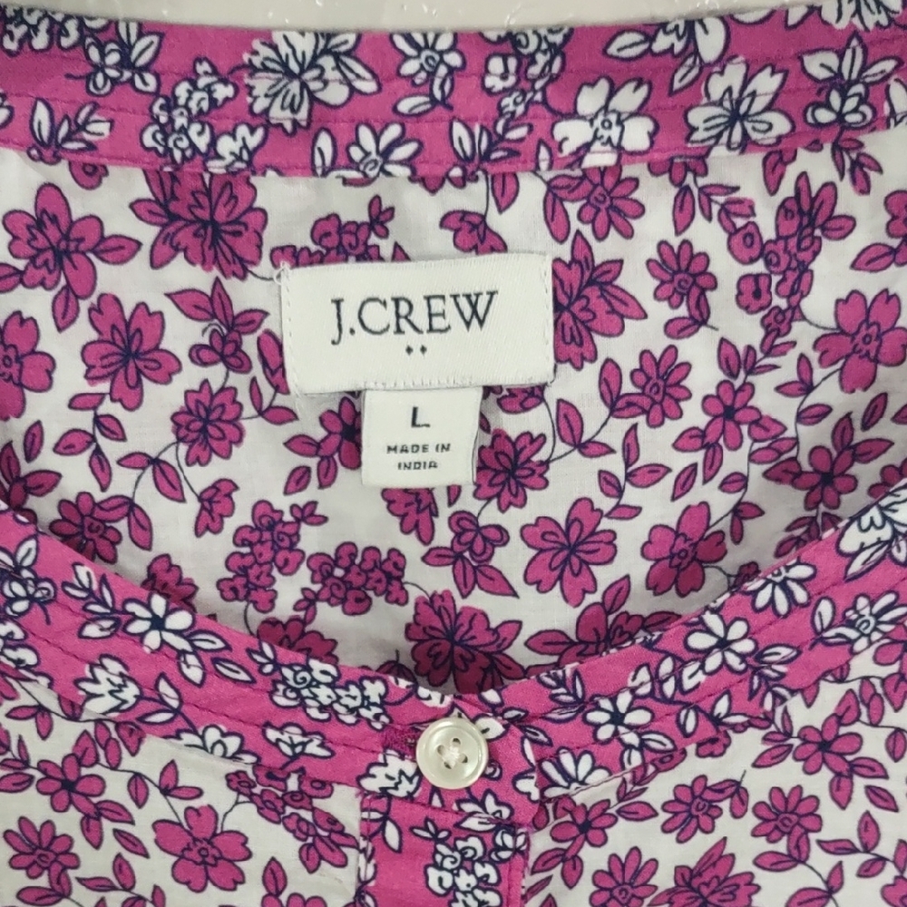 J.CREW , Size L,Floral Purple and White Blouse - Picture 5 of 16